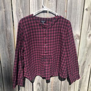 Madewell Red & Black Checkered Long Sleeve